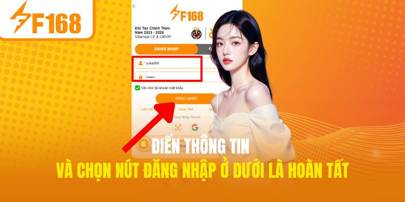 Điển thông tin và chọn nút Đăng nhập ở dưới là hoàn tất